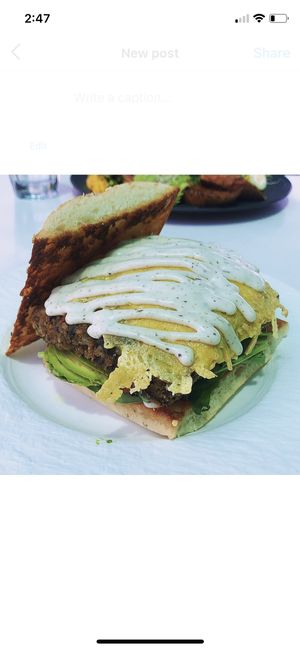 Vego burger at Chef N Fire in Helensvale