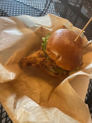 Vegan Catfish sandwich  at Frenchmen Street Food in Gainesville
