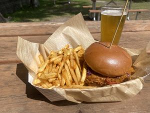 Purple People Heater with “Buck Jump” Fries  at Frenchmen Street Food in Gainesville