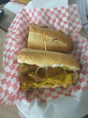 breakfast po boy  at Frenchmen Street Food in Gainesville