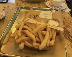 Plain chips and lemon aioli - 4€    at Frittenwerk - Friedrichstraße in Berlin