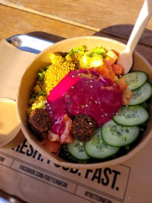 Rainbow bowl at Frittenwerk - Friedrichstraße in Berlin