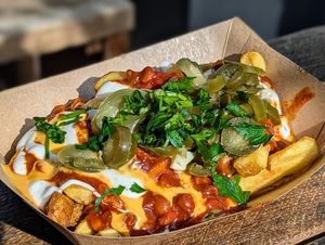 Vegan chili cheese fries at Frittenwerk - Friedrichstraße in Berlin