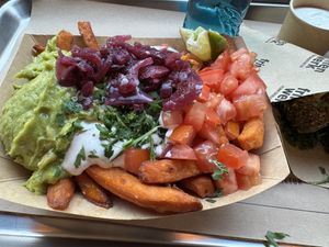 A few tasty options - quite expensive thoughh  at Frittenwerk - Friedrichstraße in Berlin