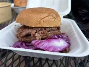 Apple Brie smash burger  at No Forks Given in Ottawa