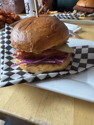 The Spicy Vegan Chik’n Burger   at No Forks Given in Ottawa