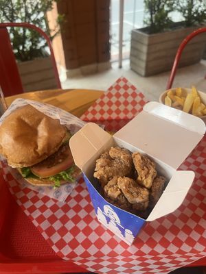 Astro burger, chicken bites and fries  at Stankov - Chapinero in Bogota