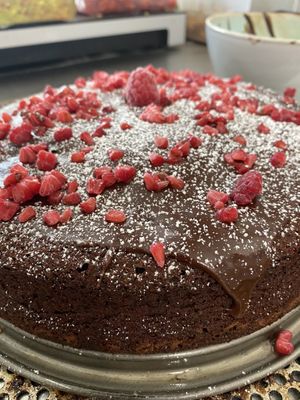 look at that chocolate cake  at Good One Café in Hamburg