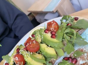 Avocado bread … humus base  at Good One Café in Hamburg