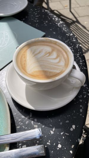 Cappuccino (oat milk)  at Good One Café in Hamburg