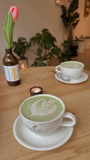 Matchalatte  at Good One Café in Hamburg