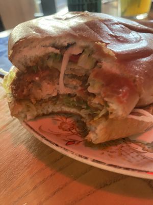 Vegan chicken plain burger   at Happys Bar & Street Food in Dublin