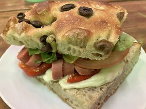 Sanguche with four ingredients  at Liberación Comida Vegana in Buenos Aires