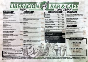 Menu, pg 2  at Liberación Comida Vegana in Buenos Aires