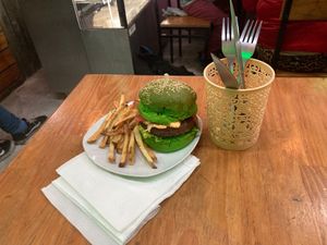 "Simple" hamburger at Liberación Comida Vegana in Buenos Aires
