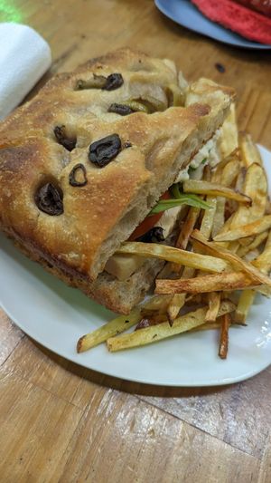 bagel de no pollo at Liberación Comida Vegana in Buenos Aires