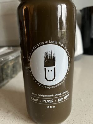 Daily detox juice   at Puree Juice Bar in Bethesda