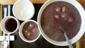 Sweet red bean porridge 단팥죽 at Bonjuk 본죽 - Gosichon in Seoul