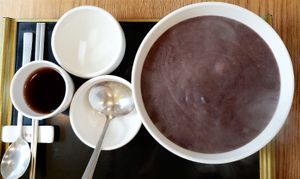 Sweet red bean porridge 단팥죽 at Bonjuk 본죽 - Gosichon in Seoul