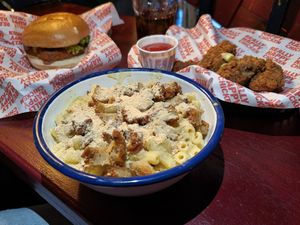 Mac and cheese was very dry at Really Happy Chicken at Vaulty Towers in South East London