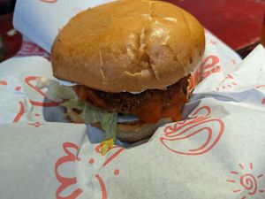 Buffalo burger at Really Happy Chicken at Vaulty Towers in South East London