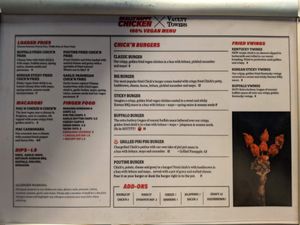 Menu at Really Happy Chicken at Vaulty Towers in South East London