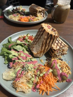 Jackfruit burrito and salad.  at Jack the Falafel in Bristol