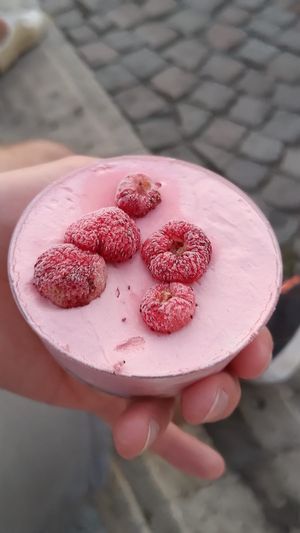 Raspberry ice cream cake   at Romeo Peluso in Pompei