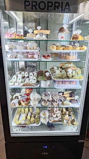 Top 3 shelves are all vegan!!   at Romeo Peluso in Pompei