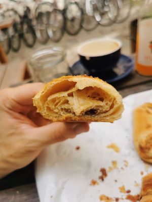 Hazelnut and chocolate croissant, wonderful layers and a flakey texture at Schwarzbrot OG in Vienna