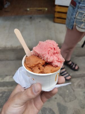 Zapote and Watermelon at Dolce Gelato in San Marcos La Laguna