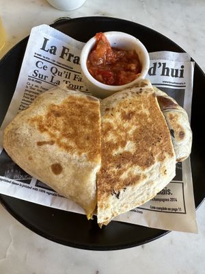 Vegan sausage breakfast burrito  at FeelLove Coffee in Loveland
