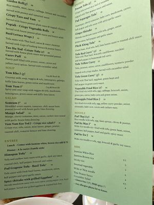 Menu  at Charm Thai Bistro in Oakland