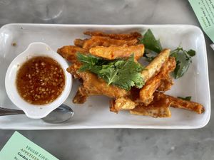 Crispy taro and yam  at Charm Thai Bistro in Oakland