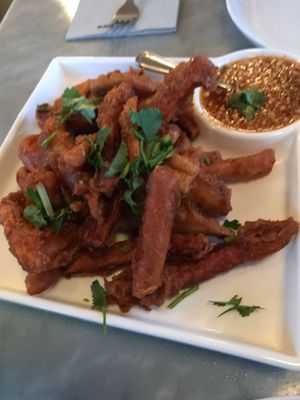 Crispy taro and yam. at Charm Thai Bistro in Oakland