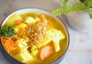 Vegan Yellow Curry at Charm Thai Bistro in Oakland