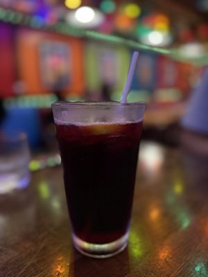 Fruta de Jamaica natural juice   at Mexico Autentico in Brooklyn