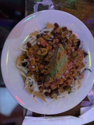 Vegan chorizo nachos   at Mexico Autentico in Brooklyn