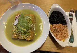 Vegan seitan enchiladas  at Mexico Autentico in Brooklyn