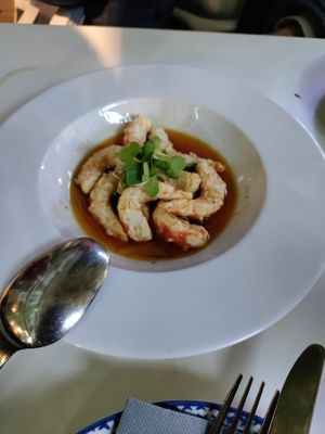 Vegan prawns at Copenhagen in Valencia