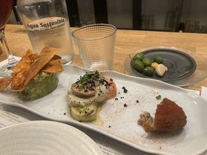 Starters of tasting menu  at Copenhagen in Valencia