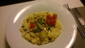 Curry con vegetal 'chicken', 7 Euros at Copenhagen in Valencia