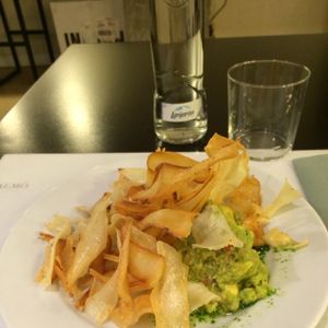 guacamole with casava tapas :) at Copenhagen in Valencia