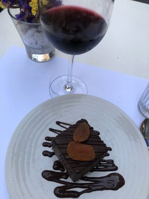 Vegan chocolate tart at Copenhagen in Valencia