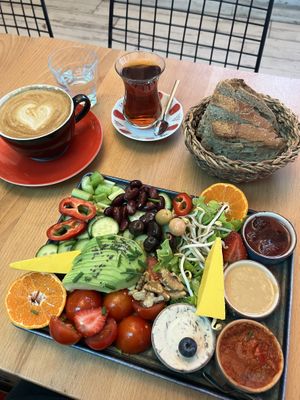 Vegan Turkish breakfast   at Dükkan Galata in Istanbul