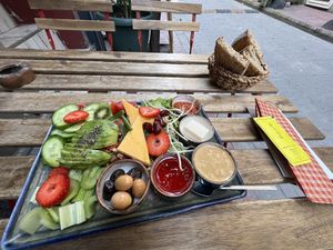 Their vegan breakfast set   at Dükkan Galata in Istanbul