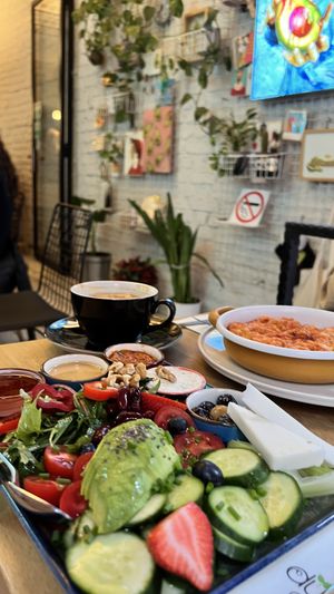 Vegan breakfast plate   at Dükkan Galata in Istanbul