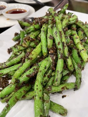 String beans with mustard greens  at Dim Sum House By Jane G's in Philadelphia