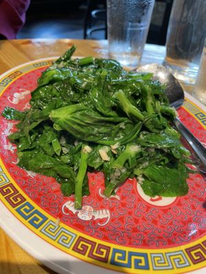 Garlic snow pea leaves  at Dim Sum House By Jane G's in Philadelphia