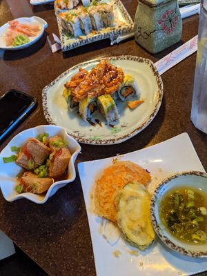 Veggie roll and veggie appetizers at Tokyo Sushi in Reno